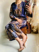 2PC Mountain Block Print Dress